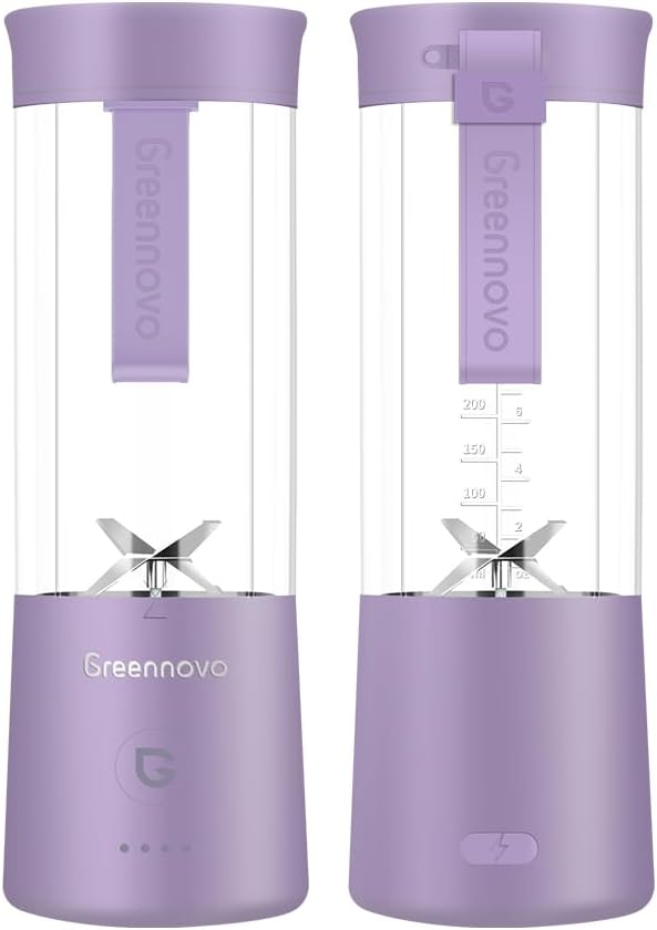 Portable Blender 500ml Personal with 6 Sharp Blades Rechargeable 5000mAh 18000-22000rpm Power for Shakes &amp Smoothies BPA Free for Kitchen Office Gym Hiking(purple)
