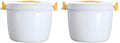 Hemoton 2pcs Microwave Food Container Rice Cooker Food Container: 1L Pasta Cooker Maker Oven Rice Cooker Microwave Cookware for Rice Chicken Pasta Rice Cooking Pot