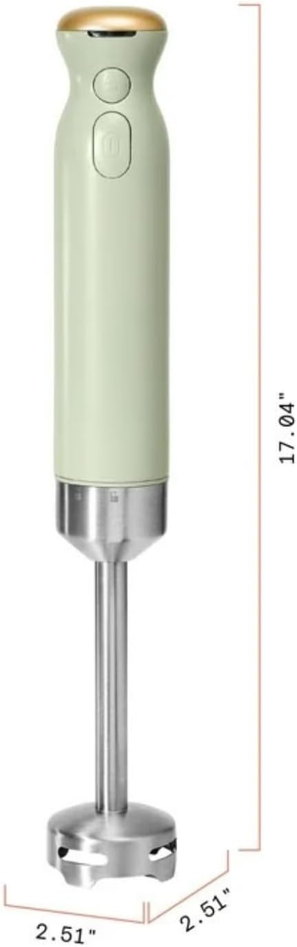 Cordless Hand Blender with 2-Cup Chopper Whisk &amp Large Measuring Cup Perfect for Cooking Smoothies Sauces Purees and Meal Prep (Sage Green)