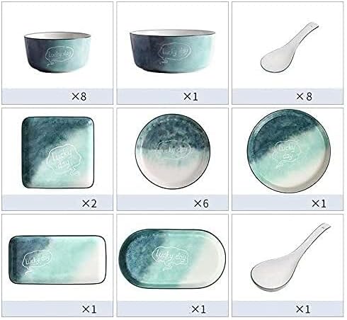 Nordic Style Ceramics Dinnerware Set Simplicity Japanese-Style Dinner Sets Bowl/Plate/Dish Porcelain Combination Set For Home