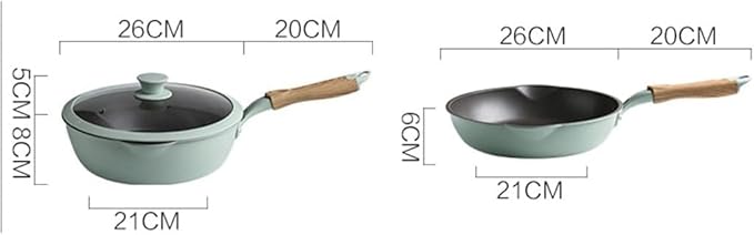 Kitchen Cooking Sets 3pcs Cookware Set Gas Stove Induction Cooker Kitchen Non-Stick Frying Pan Wok Cooking Pot Cookware Sets(Large)