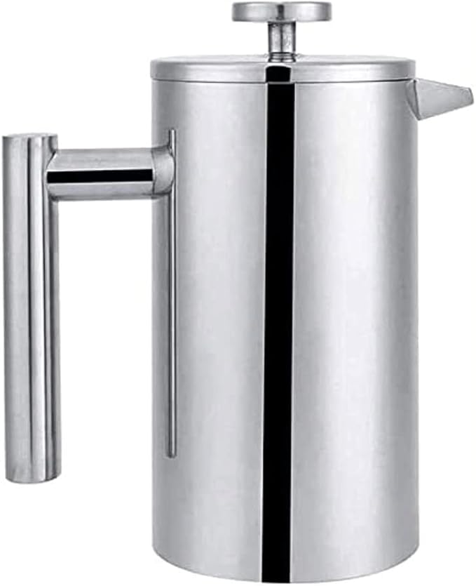 French Press Coffee Maker (1L)-Double Walled Large Coffee Press Filters-Enjoy Granule-Free Coffee Guaranteed Stylish Rust Free Kitchen Accessory-Stainless Steel French Press