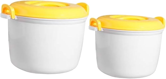 2pcs Microwave Rice Cooker Set Cup Capacity Easy to Use for Home Office Travel