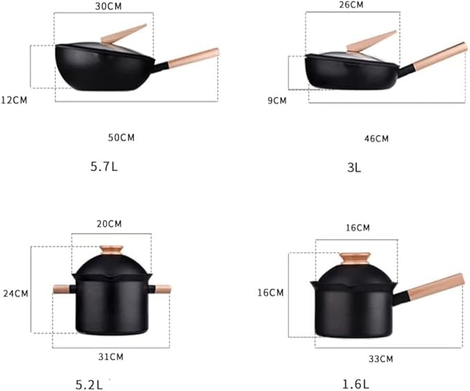 Pots and Pans Set Non-Stick Frying Pan Cooking Cookware Set Kitchen Egg Frying Pan Soup Pot Iron Pot Cookware Set Kitchen Cooking Set