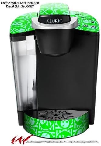 Decal Style Vinyl Skin compatible with Keurig K40 Elite Coffee Makers Skull Patch Pattern Green (COFFEE MAKER NOT INCLUDED)