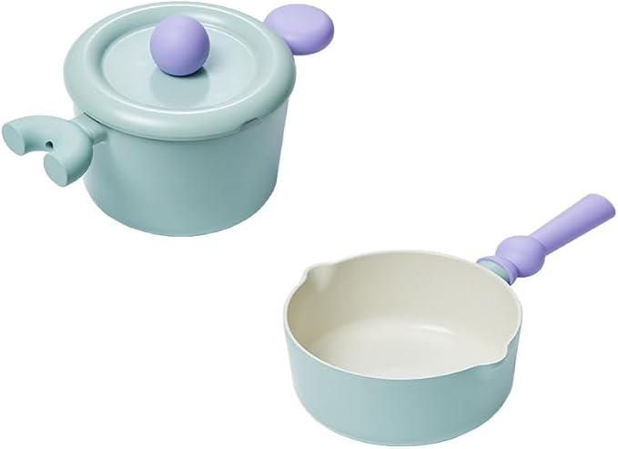 Neoflam Better Finger Cookware Set - Min 3-Piece Ceramic Coating Kitchen Pot and Wok