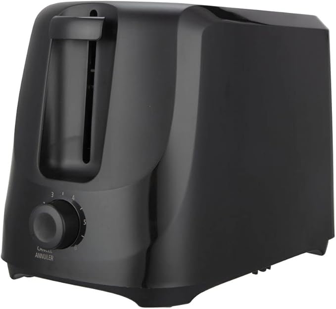 VA Mainstays 2-Slice Toaster with 6 Shade Settings and Removable Crumb Tray Black 9.80 x 5.75 6.50 Inches
