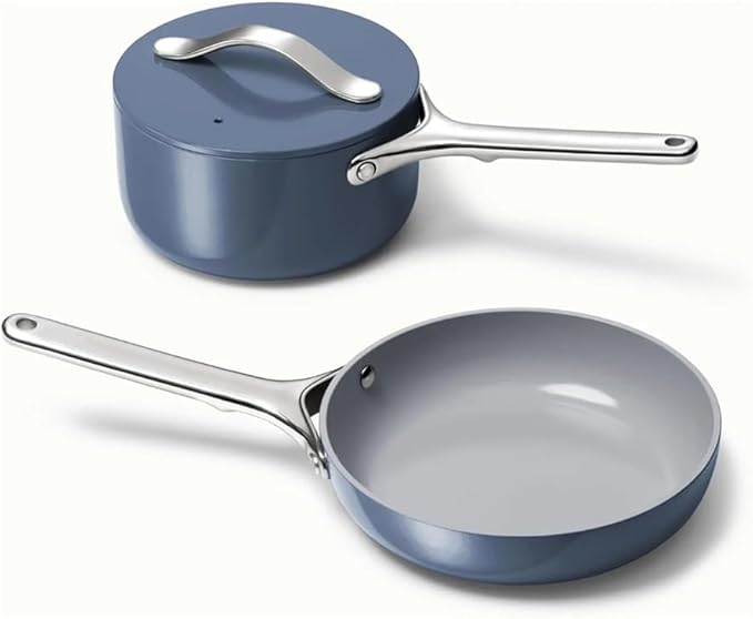 Cookware Set Non Stick Ceramic Fry PanWhiteOne-Navy-One