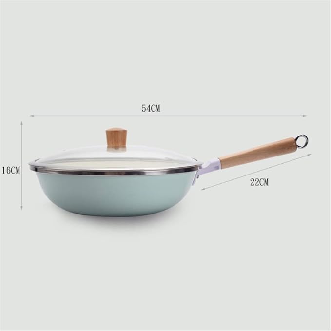 Induction Pans cookware set 3 Pieces Ceramics Cookware Set Cooking Utensils Suitable For Gas Stove Induction Cooker Cool Handles (Color : Blue Size (Blue AS PICTURE)
