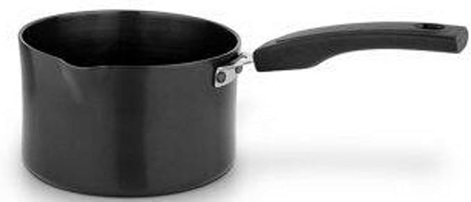 Hard Anodized Non Stick Cookware Set - Deep Fry Pan kadhai (with lid) and Sauce pan Black