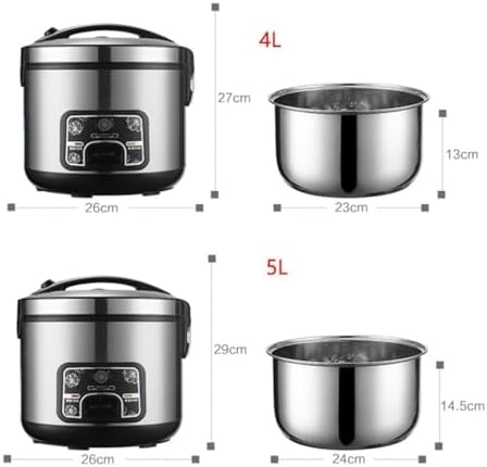 Electric Rice Cooker Stainless Steel Non-Stick Inner Pot Cook/Warm Functions(4L)