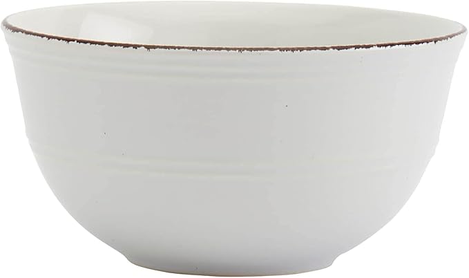Unknown1 Tabletops Gallery 12pc White Farmhouse Dinnerware Set Solid Round Ceramic 12 Piece Microwave Safe
