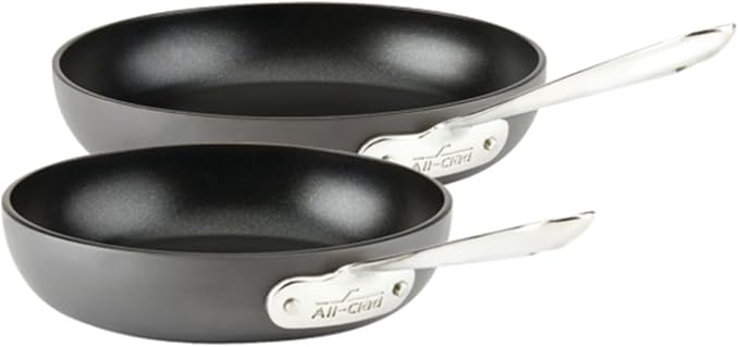 All-Clad D3 3-Ply Stainless Steel Cookware Set 10 Piece Induction Oven Broil Safe 600F Pots and Pans &amp HA1 Hard Anodized Nonstick 2 Piece Fry Pan Set 8 10 Inch Induction Pots and Pans Cookware B