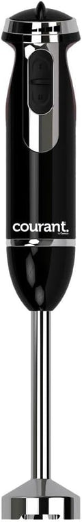 Courant Immersion Hand Blender with Variable Speed Stainless Steel Blades for Smoothies Purees and Soups Easy-Grip Control (Black)
