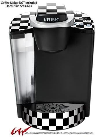 Decal Style Vinyl Skin compatible with Keurig K40 Elite Coffee Makers Checkers White (COFFEE MAKER NOT INCLUDED)
