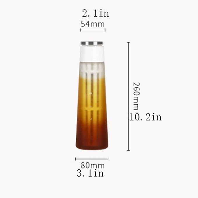 Iced Drip Coffee Maker Airtight Cold Brew Iced Coffee MakerCone Borosilicate Glass Tea Maker400Ml Fruit Teapot with Pp Material 300 Mesh Filter Reusable