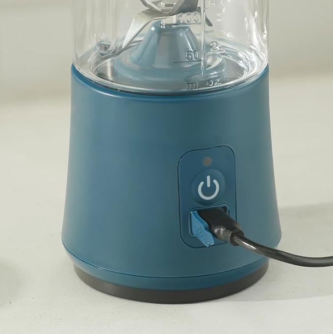 Portable Rechargeable Blender with 6-Prong Blade 16oz BPA-Free Jar 20+ Blends per Charge – Perfect for Smoothies Frozen Drinks and More – On-the-Go Convenience with Extra Lid &amp Safety Lock