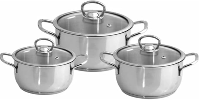 Cooking Pot Frying PanCookware Set 6 Piece Kitchen Gadgets Set Pots Pans Set Set Nonstick Dinner Lunch (A See Description)