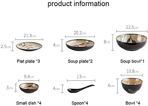 Dinnerware Sets Dish SetShabby Vintage Leaf Pattern Porcelain 18 Pieces Plates Bowls Combination