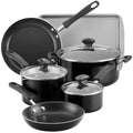 For Cookstart 15-Piece Aluminum Nonstick Cookware Set in Black