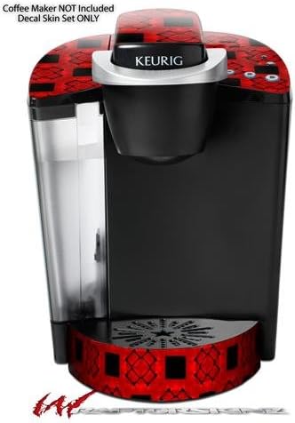 Decal Style Vinyl Skin compatible with Keurig K40 Elite Coffee Makers Criss Cross Red (COFFEE MAKER NOT INCLUDED)