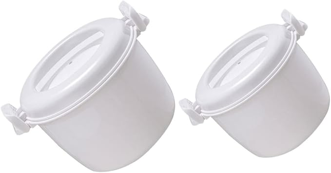 Garneck 2pcs Insulated Rice Cooker Sticky Rice Steamer Microwave Cooker Large Capacity Portable Home Office Supply