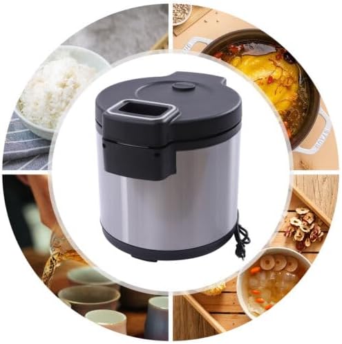 Commercial Rice Warmer 20QT Portable Stainless Steel Heating Non-Stick Inner Pot Rice Heater Dual Temperature Control Design Makes Soups Stews Grains Cereals for Restaurant Party Family