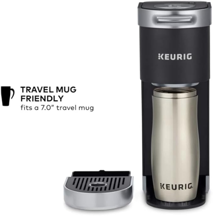 Keurig K-Mini Plus Single Serve Coffee Maker with 5-inch Brewer 6 to 12 Pounds Brew Size K-Cup Pod and Cord Storage (Black)