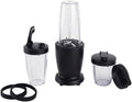 10-Piece Blender Set Black 300W With 3 Jars (10oz 16oz 18oz) 2 Drinking Lids Multi-Functional Compact And Powerful Blender Set