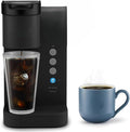 KeuriigK K- Express Essentials Plus Iced and Hot Single Serve K Cup Pod Coffee Maker Versatile Brewing (6 8 10oz) 36 oz removable water reservoir (Black)