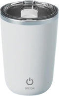 Rechargeable Automatic Coffee Stirring Mug - Electric Stainless Steel Lazy Rotating Milk Mixing Cup(White)