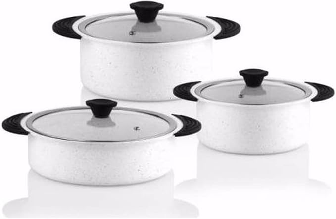 6Pcs/ Set Cookware Set Kitchenware Cooking Pot and Pan Set Non- St?ck Stainless Steel Kitchen