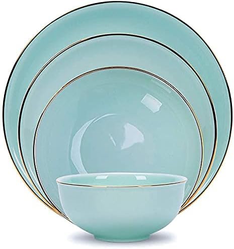 Dinnerware Sets Dish Set19-PiecessBone China Porcelain Tableware Set with Plates Bowls and DishCeramic Dinner Set for Home Kitchen
