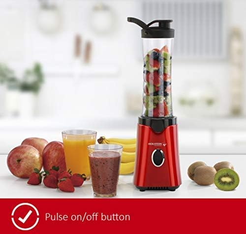 Holstein Housewares HH-0914902RM Personal Single-Serve Blender Metallic Red