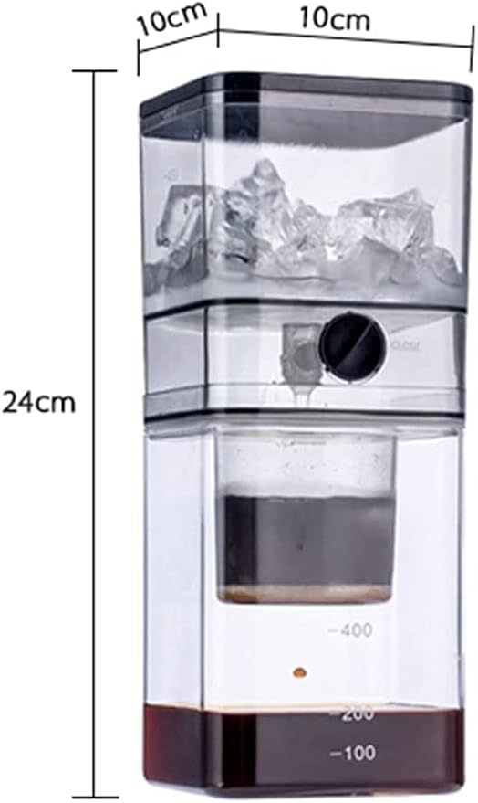 Habiba Iced Drip Coffee Maker Home Cold Brew Coffee Maker Iced Drip Coffee Maker with Removable Stainless Steel Filter Durable Coffee Maker 500ML/16.9oz Reusable