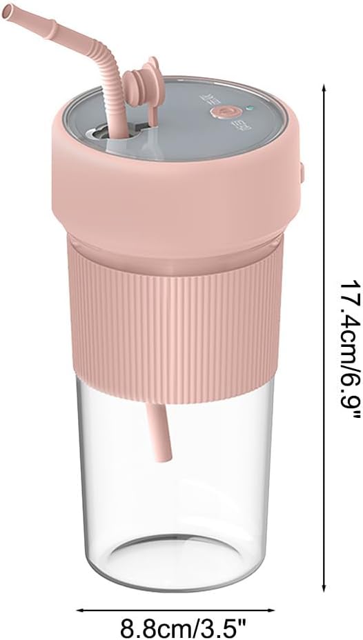 Portable Blender Cup 14Oz Mini Juicer Blender with 6 Blades Rechargeable Handheld Blender for Office Gym Travel