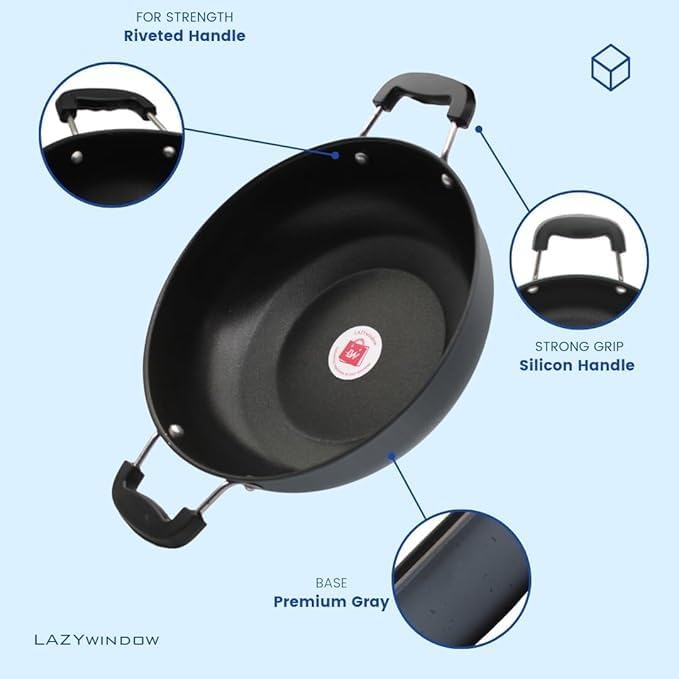 Nonstick Cookware Set (Grey Base 2-Piece Combo Pack)