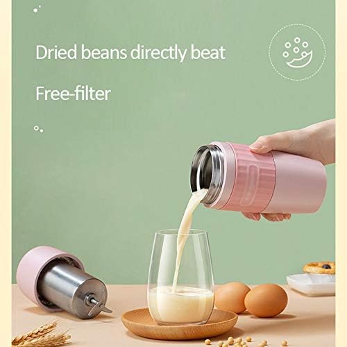 Portable Soy Milk Machine Mini Multi-Function Cooker Automatic Heating Soy Milk Rice Paste Machine Without Filter Insulation 250ml(Blue)