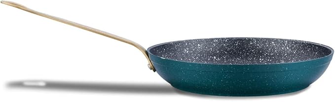 Korkmaz Vintage Cookware Set | 5 Pcs Nonstick Pot Set with Lid | Mixed Granite Casserole Set with Bronze Stay Cool Stainless Steel Handles | Cooking Set with Frying Pan | Oven Dishwasher Safe | Green