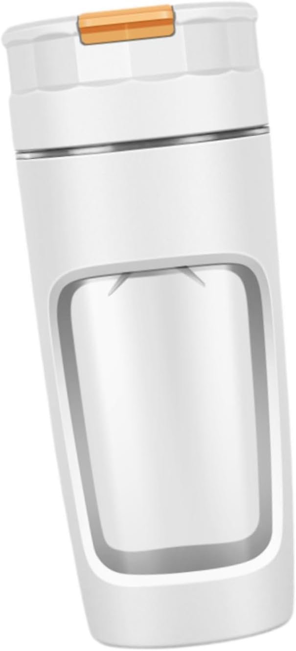 Personal Size Blender Electric Juicer Cup Lightweight Easy Clean Automatic Rechargeable with Ice Crusher Blade for Work Study blue(White)