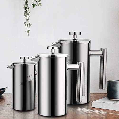 Coffee Press Coffee Maker French Press Stainless Steel Espresso Coffee Machine Double-Wall Coffee Tea Maker Pot 1000ml Pots(800ml)