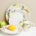 Red Vanilla Fruit 16 Piece Dinner Set with Square Salad 1 White