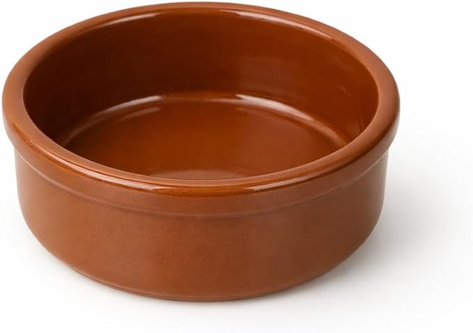 Areste Mexican Clay Cookware Set of 6 – Full Brown Terracotta Pots Bowls Plates &amp Serving Dishes – Spanish Earthenware for Baking Yogurt Kheer Meat Vegetables – Cazuelas Mexicana
