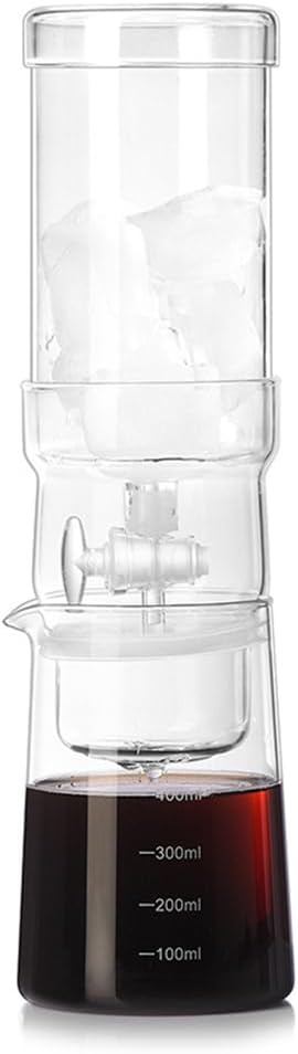 13.5OZ Cold Brew Coffee Maker High Borosilicate Glass Ice Drip Coffee Brewer Adjustable Outlet Drip Speed Constant Pressure Brewing