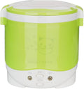 Mini Rice Cooker Vehicle-Mounted Rice Cooker 12V Thermal Insulation and Protection Function 1L Portable Steamer Boiling Pot Portable Handle Outdoor Boiling Cooker Portable Cooker (Green)