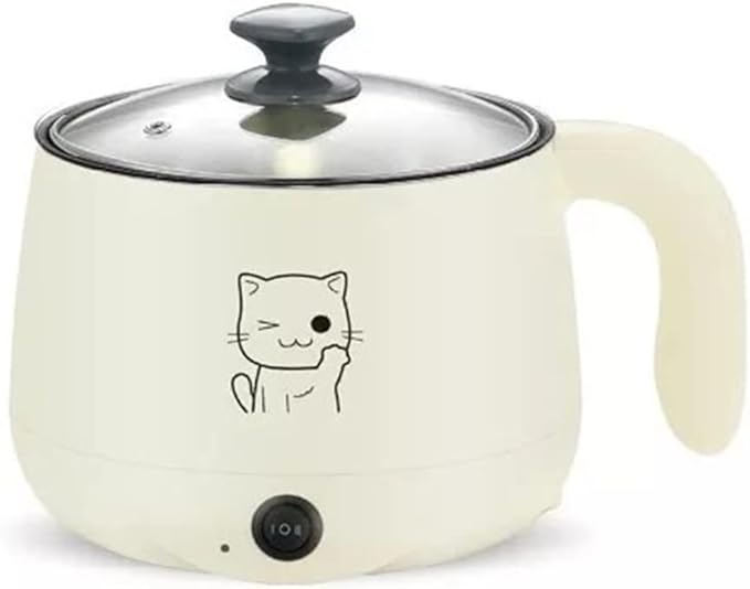 220V Multifunction Non-Stick Pan Samll 1-2 People Hot Pot Multi Electric Rice Cooker Home Dormitory Electric Cooking Machine (A 1L) (A 1L)