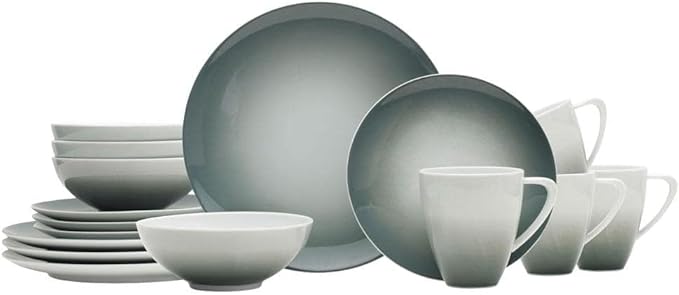 Mikasa Delray Grey 16 Piece Dinnerware Set Service for 4