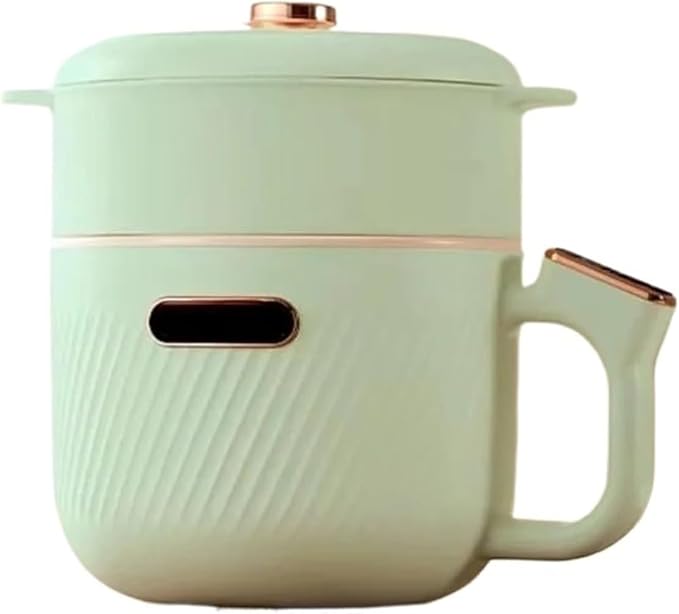 Multifunctional Electric Rice Cooker - Ideal for Dorm &amp Home Use: Noodles Steaming &amp Hot Pot(Color:Green Steamer Style)