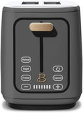 Beauti 2 Slices Toaster with Touch Activated Display 900 W Bagel/Frozen/Reheat Presets Wide Slots Easy Cleaning (Oyster Grey)