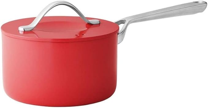 Member Mark 11 Piece Modern Ceramic Cookware Set With Smart Kitchen Tools Set (Assorted Colors) (Red)